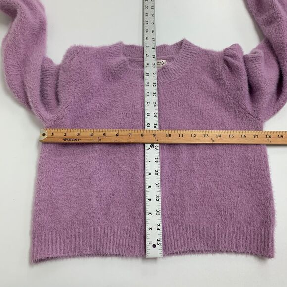 Nanette Lepore Cardigan Womens S Small Orchid Ice Button Fuzzy Cropped Sweater - Picture 7 of 11